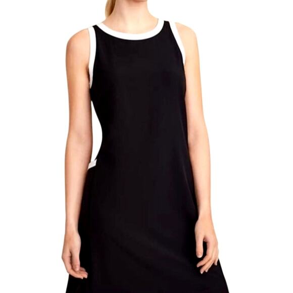 lou & grey tipped wanderweave mini pocket dress Lou & Grey Women's XSmall Black White Tipped Wanderweave Mini Pocket Dress